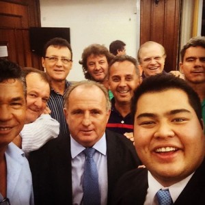 A comemoração foi com uma selfie