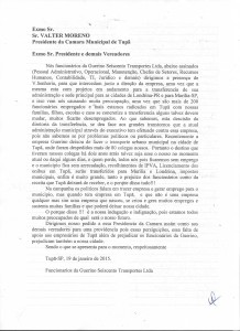 carta dos funcionários