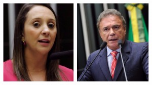 A deputada federal Renata Abreu e o senador Álvaro Dias, que deve ser o candidato do Podemos à presidência em 2018