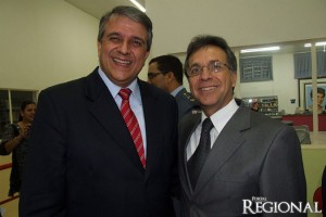Deputado Reinaldo Alguz e o ex-delegado e advogado José Reinaldo Gussi, pai de Evandro Gussi - "tudo em casa"