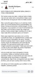 geraldo-nota-139x300 Vereador "Geraldinho", de Iacri, nega denúncia de importunação sexual e diz que acionará a Justiça